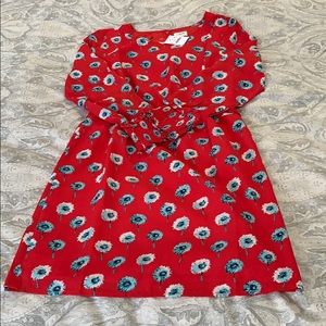 J Crew red floral dress NWT